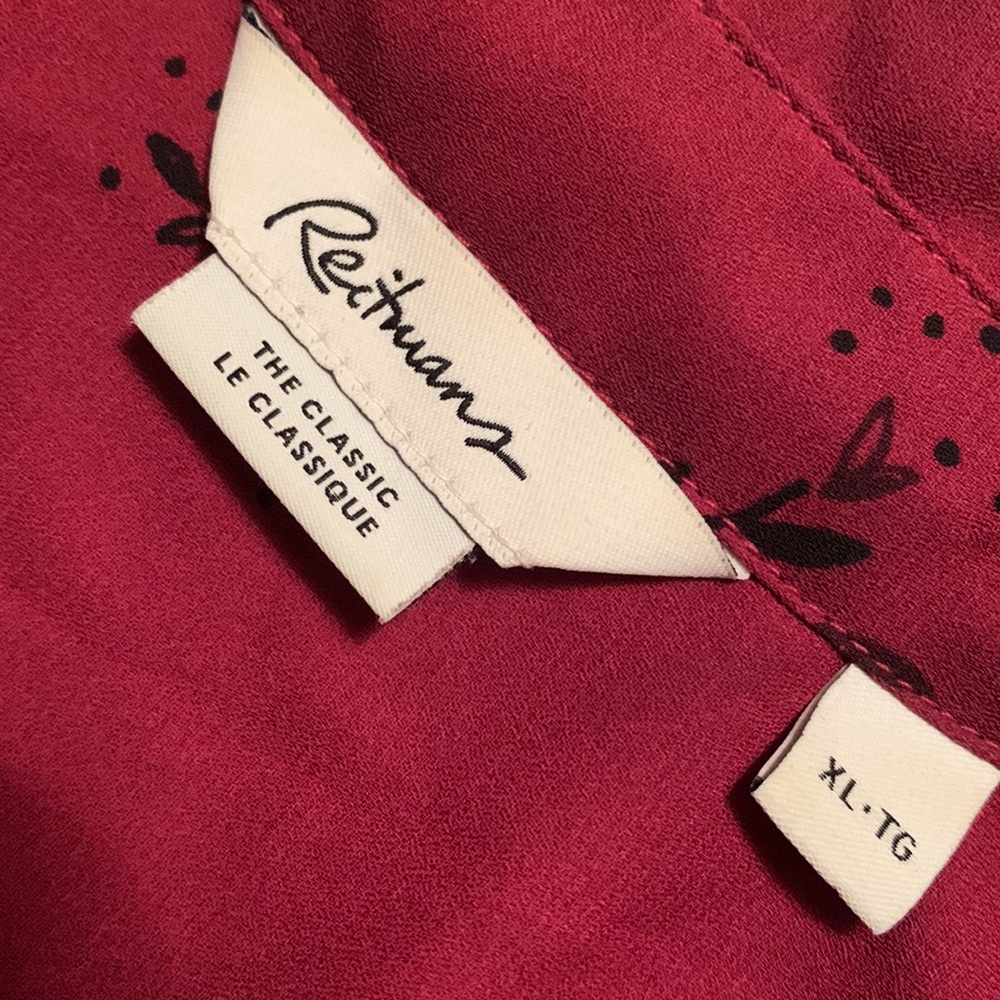 Bird Pattern Button Down Blouse - Picture 5 of 7
